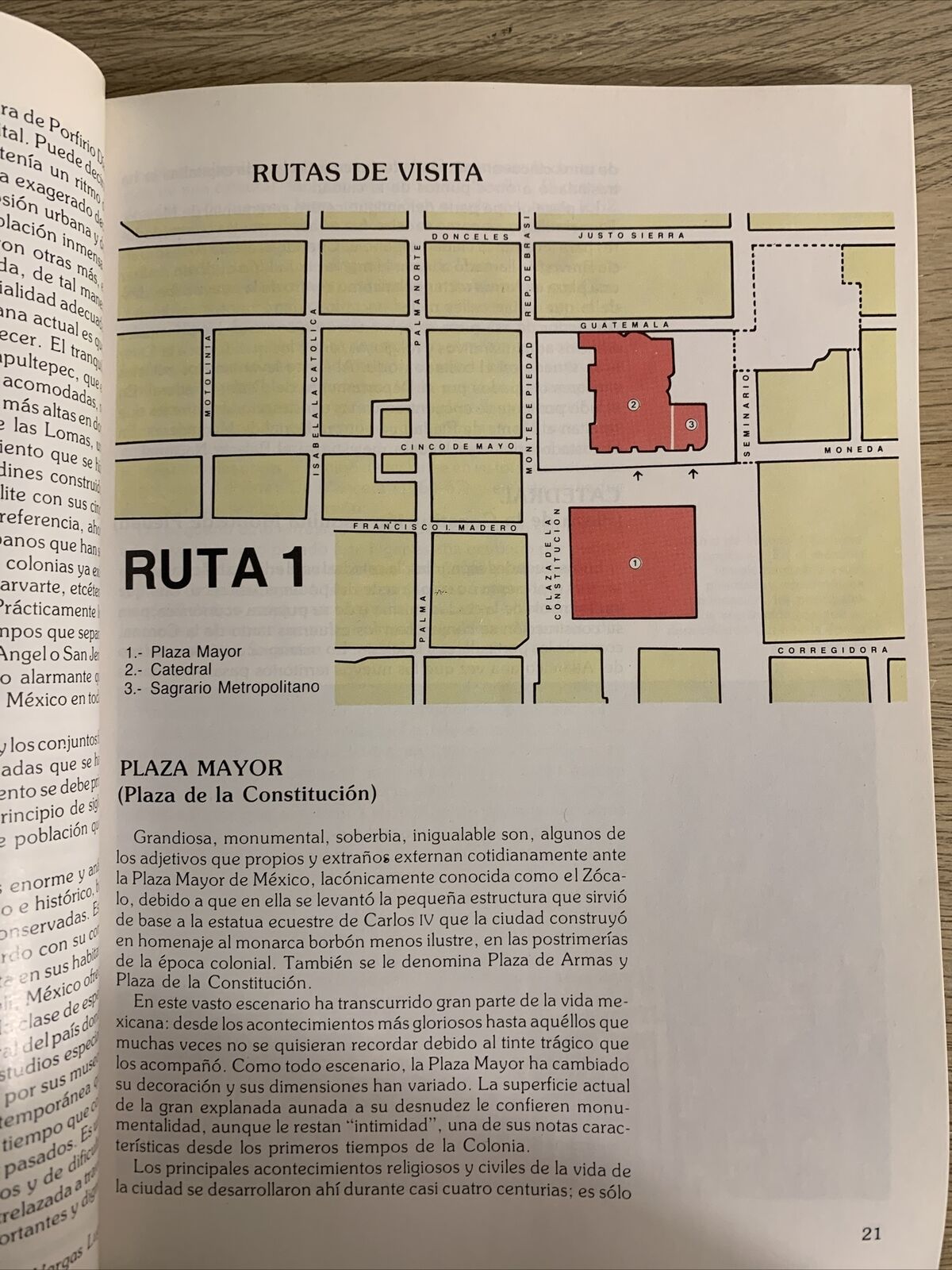 GUIA OFICIAL - CENTRO DE LA CIUDAD DE MEXICO todo color. Real-Inah-Salvat 1987