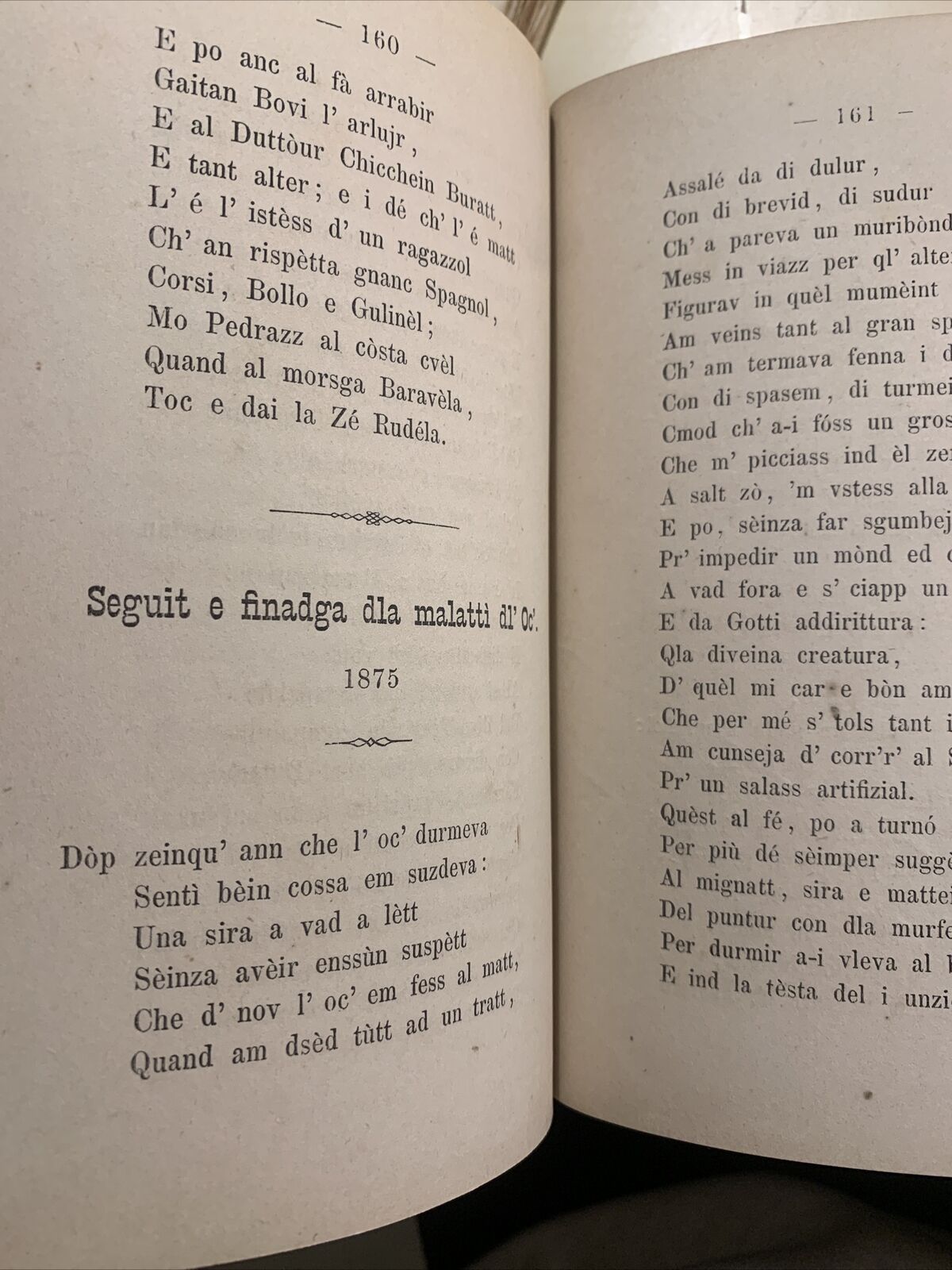 POESÍ IN DIALÈTT BULGNÈIS - Jusfein Barigazz 1875