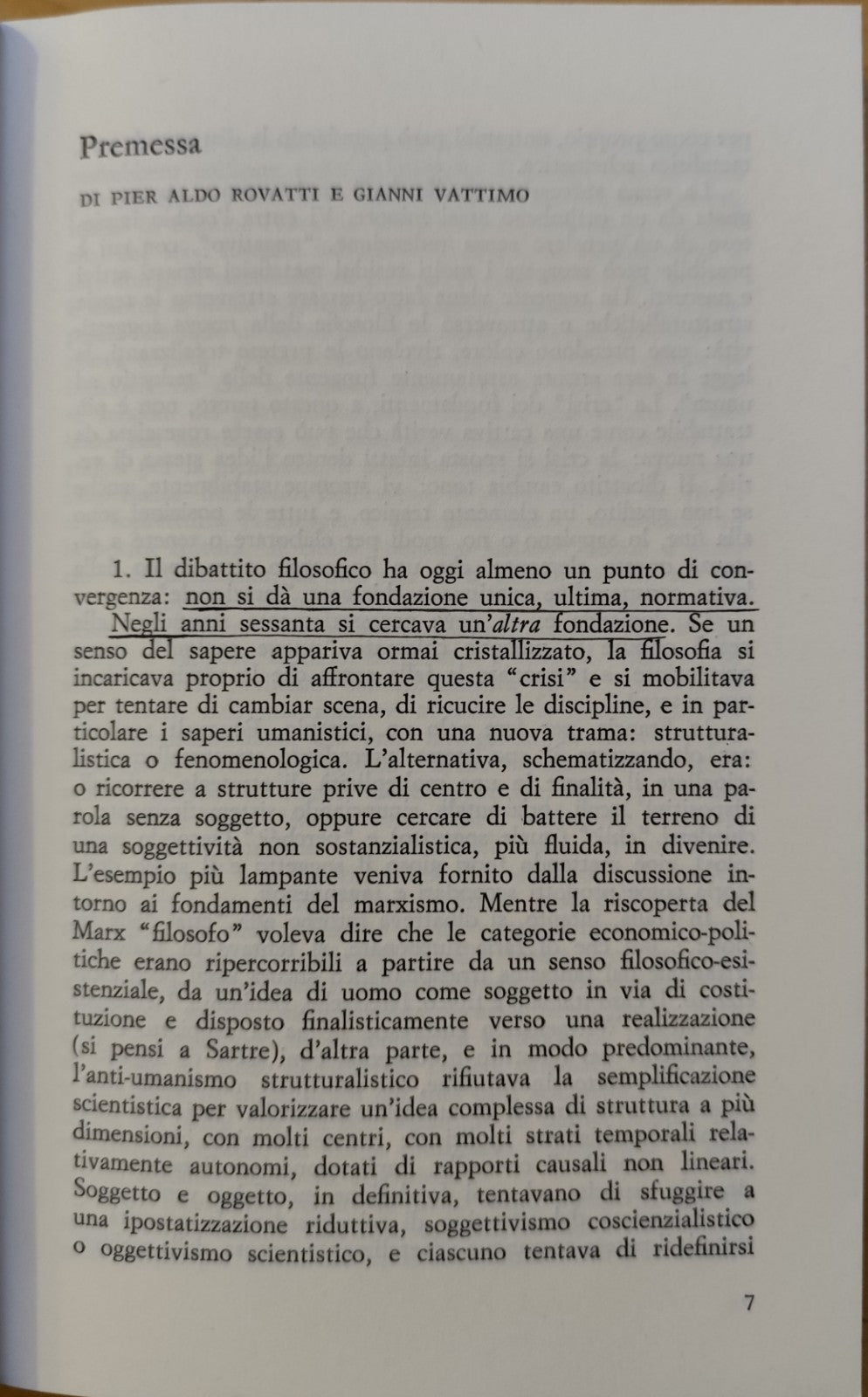 Il pensiero debole - Gianni Vattimo, Rovatti, Feltrinelli 1983