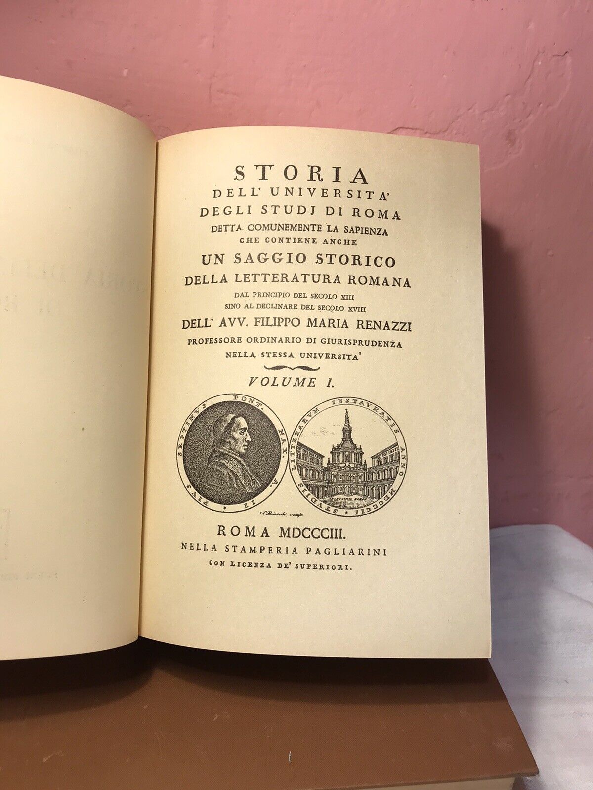 Storia Dell’ Università Di Roma, F.M. Renazzi, Forni Editore Bologna, 2 Volumi