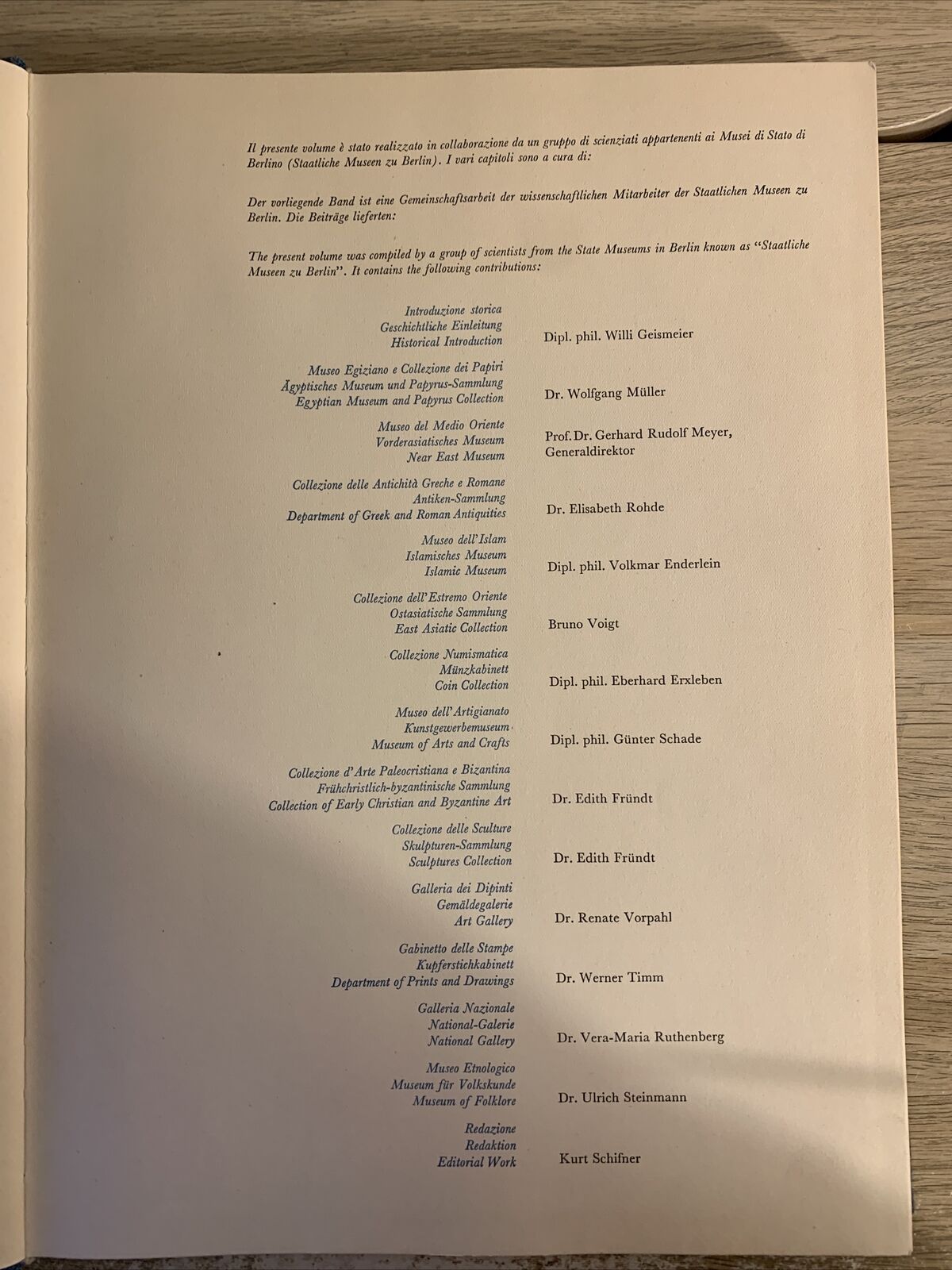 Musei di Stato di Berlino - Edizioni Licosa 1963