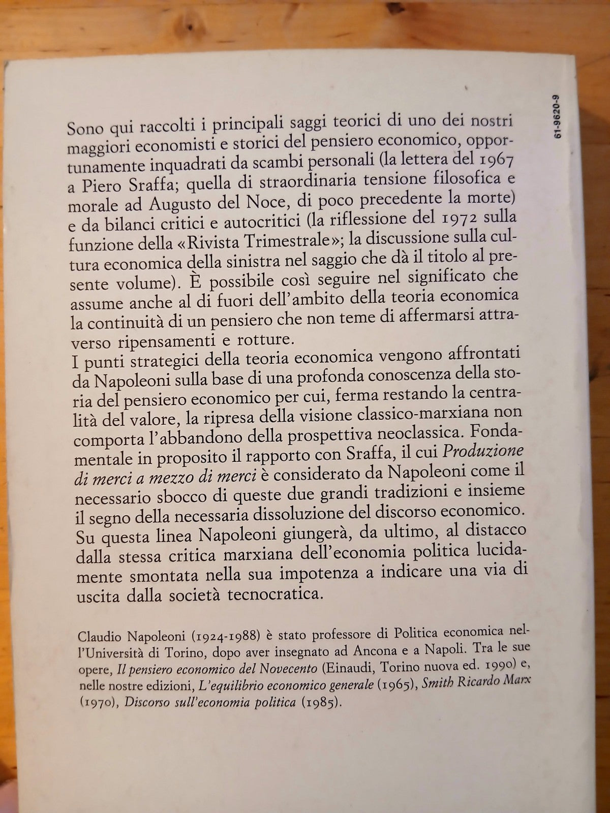 Claudio Napoleoni - Dalla scienza all'Utopia - Bollati Boringhieri 1992