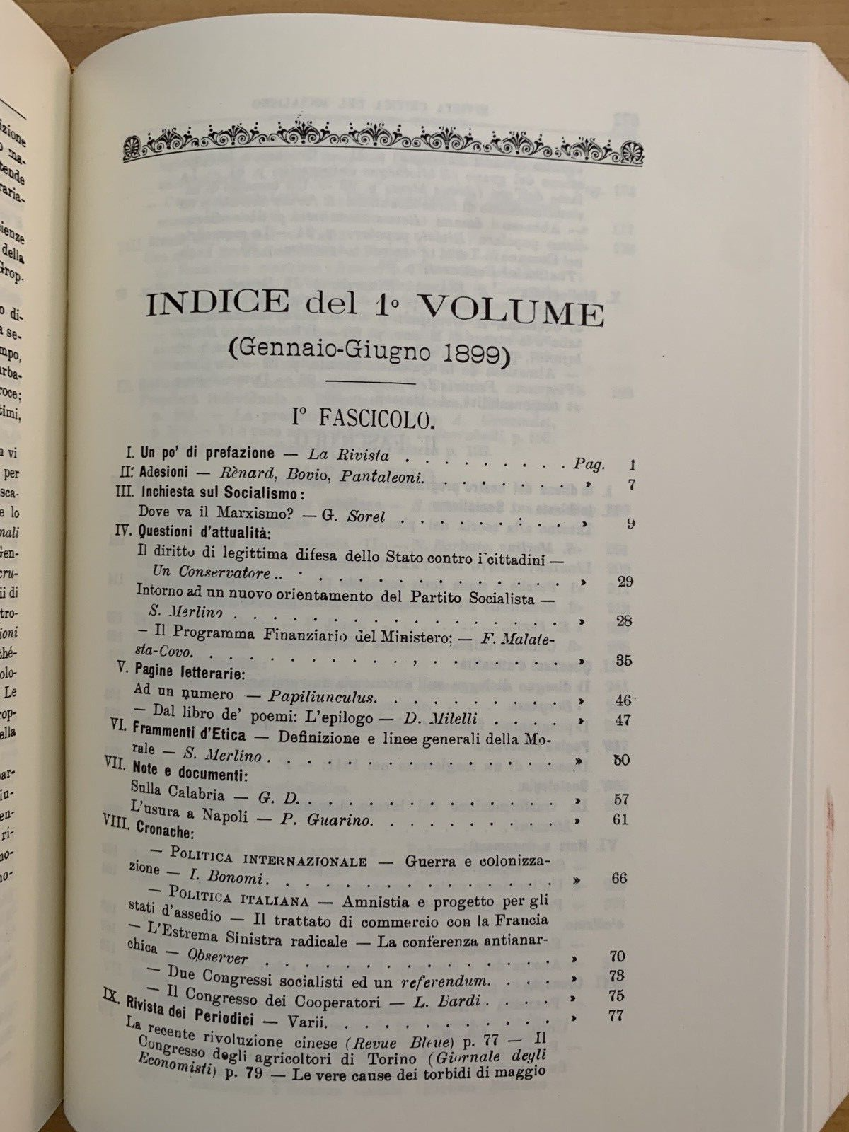 Rivista critica del socialismo, Saverio Merlino 2 volumi XII fascicoli. ristampa