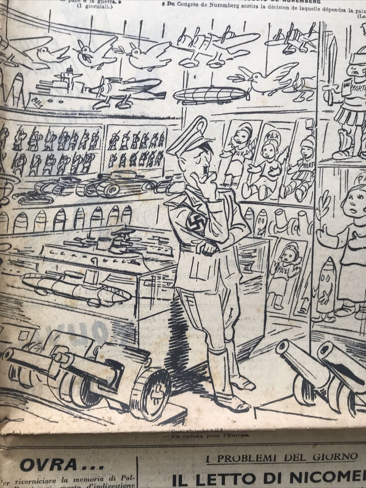 TRIBUNA D'ITALIA anno 2 n. 39 -Parigi 18 settembre 1938 POLITICA SATIRA POLITICA