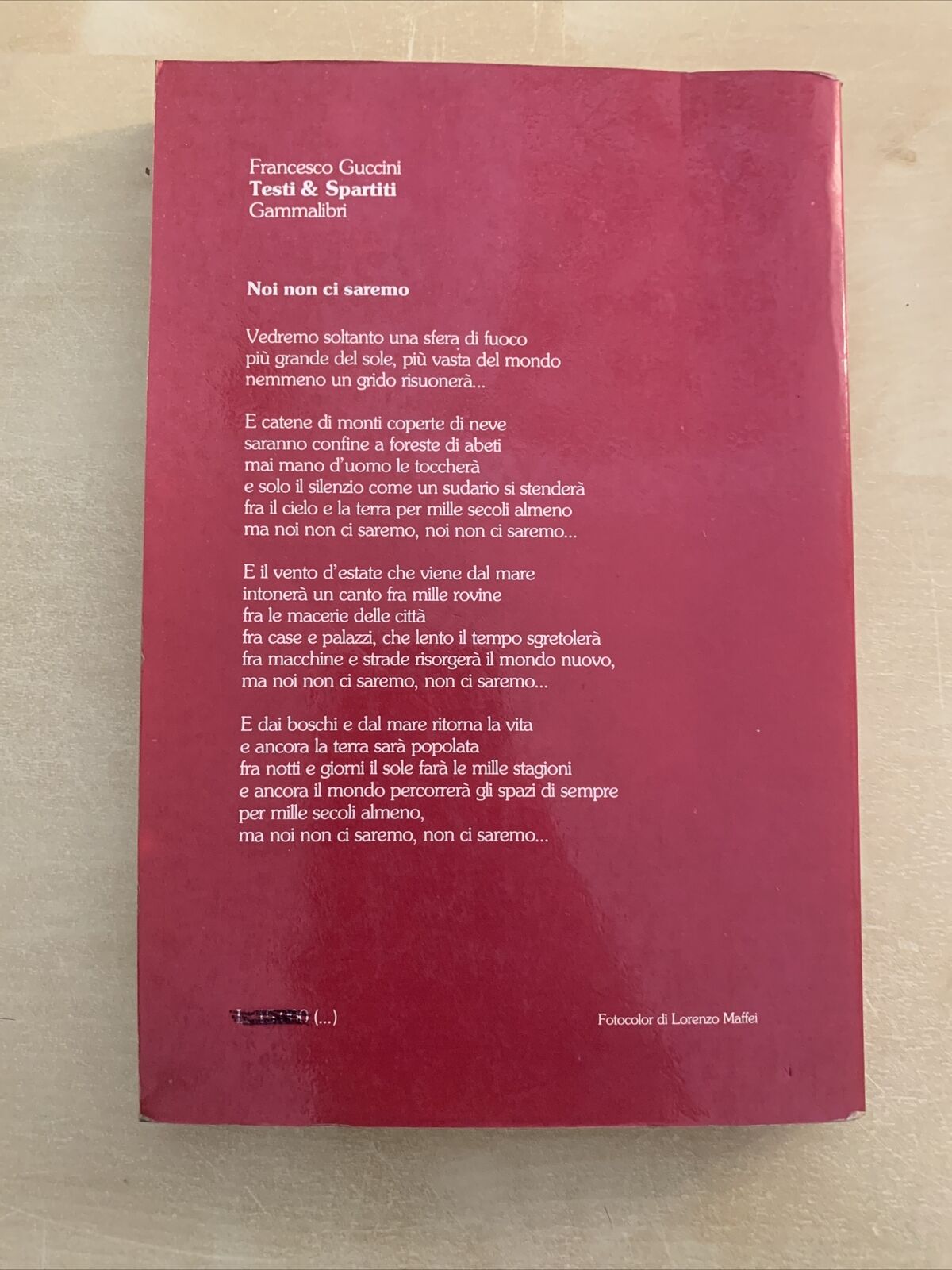 FRANCESCO GUCCINI - TESTI E SPARTITI, Gammalibri 1983 #