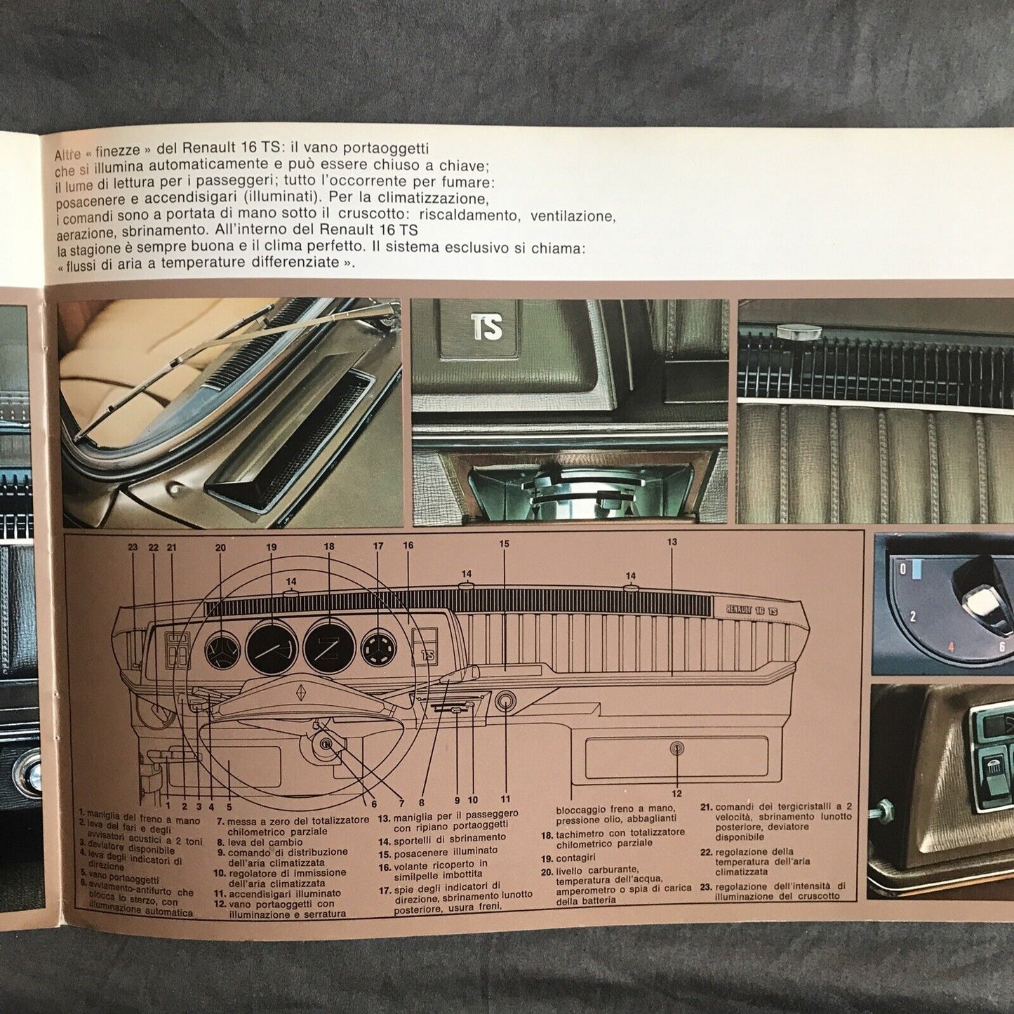 RENAULT 16TS - opuscolo pubblicitario Brochure vintage