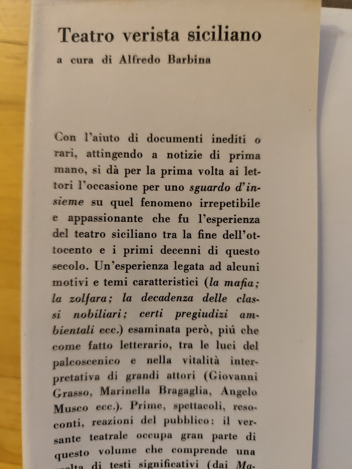 Teatro verista siciliano - Alfredo Barbina, Cappelli 1970