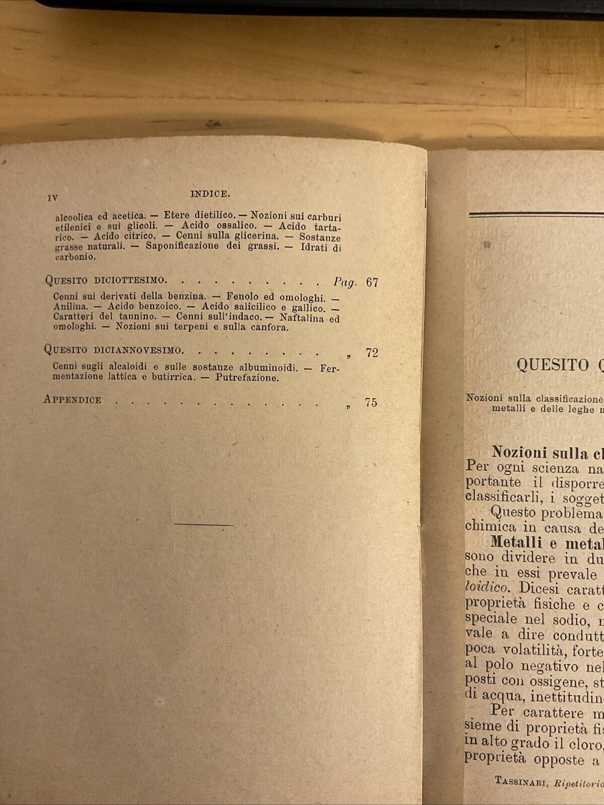 Ripetitorio di chimica - parte II - Gabriele Tassinari 1898 Giusti editore
