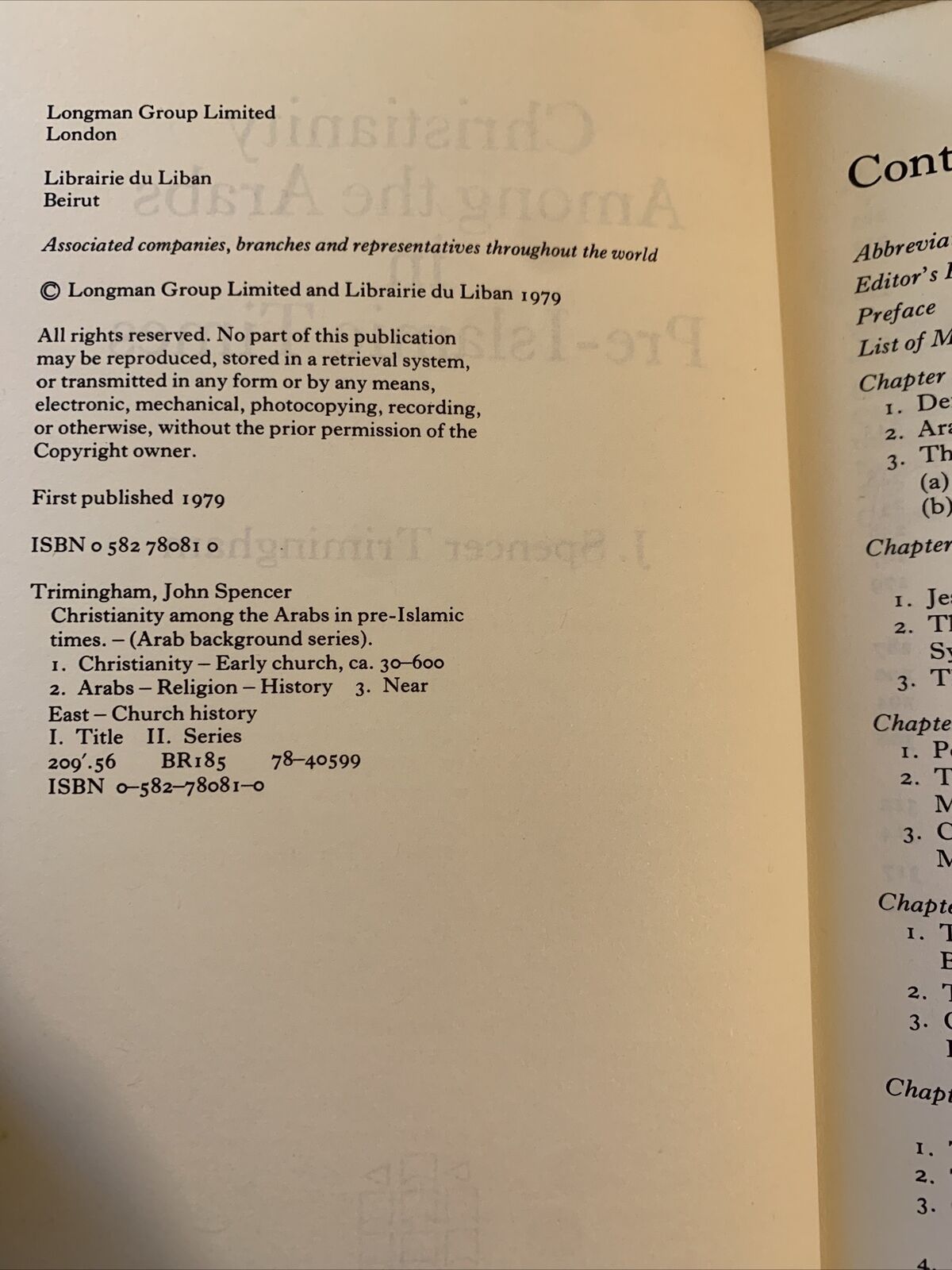 Christianity among the Arabs in pre-islamic times. Trimingham, J. Spencer 1979