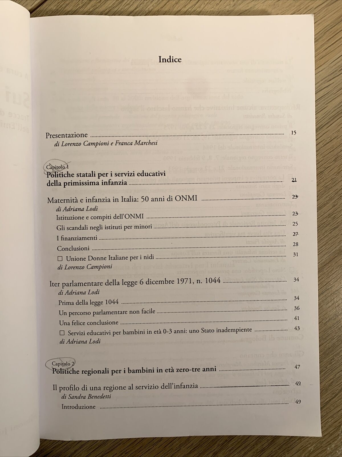 SUI NOSTRI PASSI Tracce di storia dei servizi educativi nei Comuni capoluogo