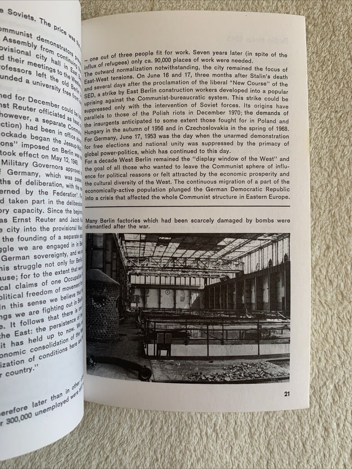 Berlin in brief - History art population Industry of Berlin in 100 pages 1976