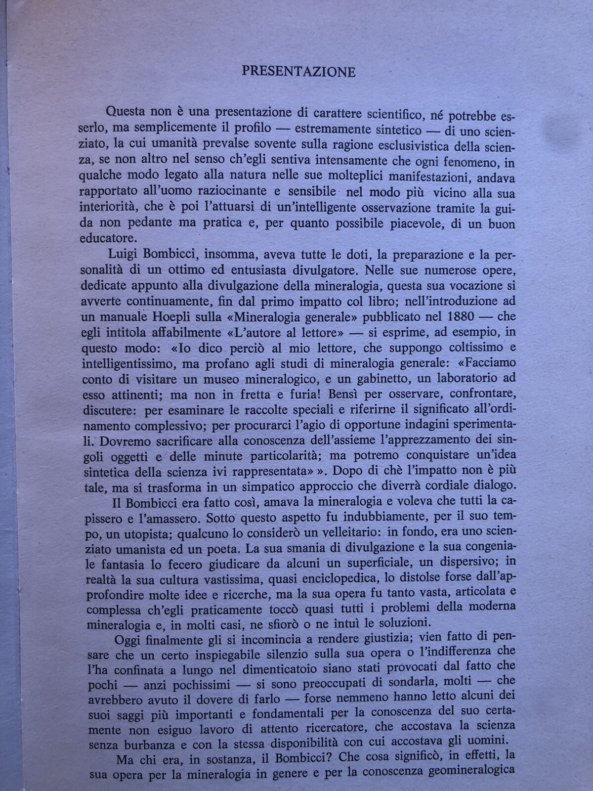 Mineralogia Bolognese, Luigi Bombicci - Atesa editrice. Athos Vianelli 1976
