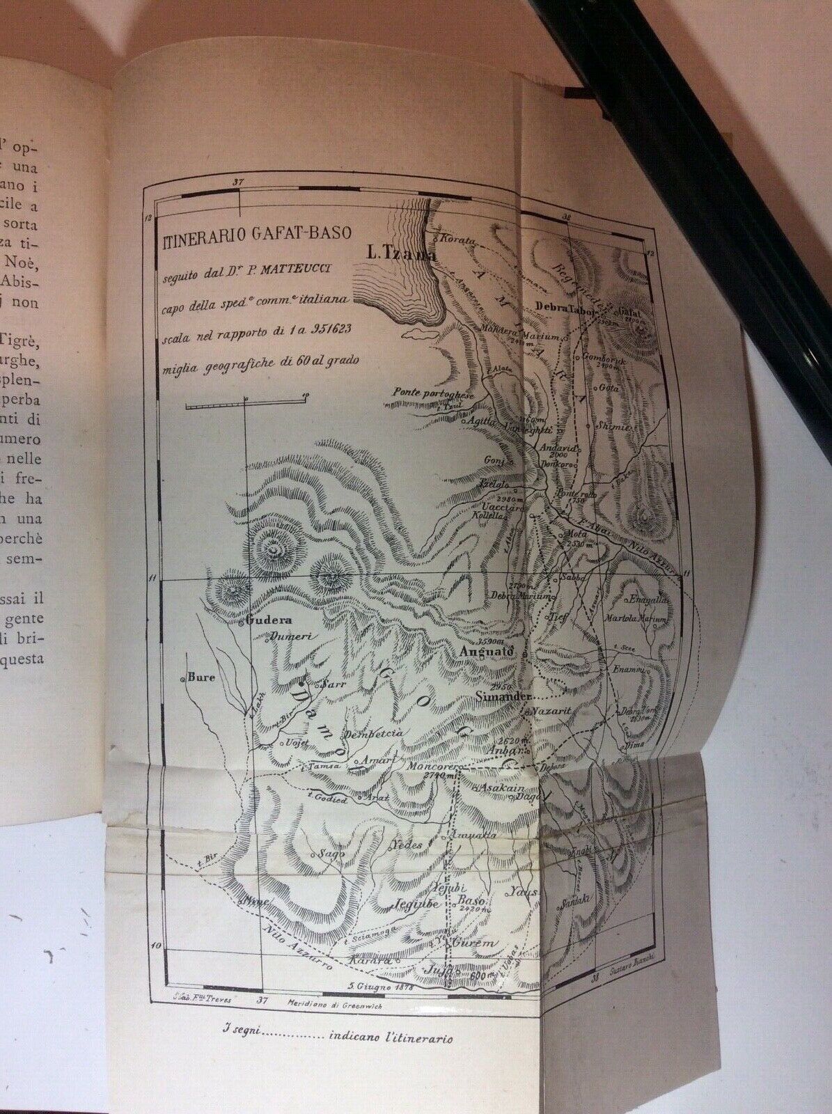 IN ABISSINIA VIAGGIO DI PELLEGRINO MATTEUCCI, TREVES 1880 con tre carte geografi