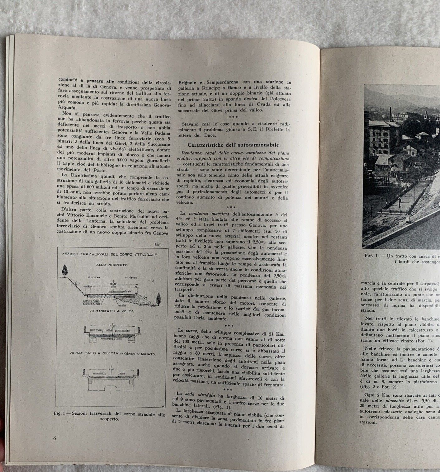 L'AUTOCAMIONALE GENOVA - VALLE DEL PO, Giuseppe Pini, Congresso Ingegneri 1935 #