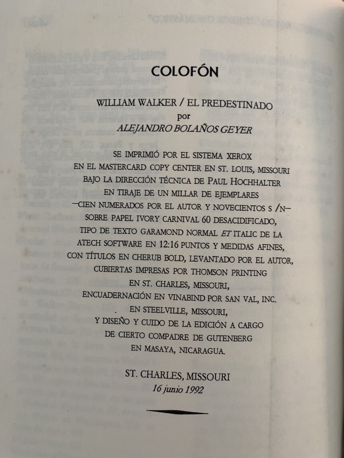 WILLIAM WALKER EL PREDESTINADO biografia por Alejandro Bolanos Geyer 1992