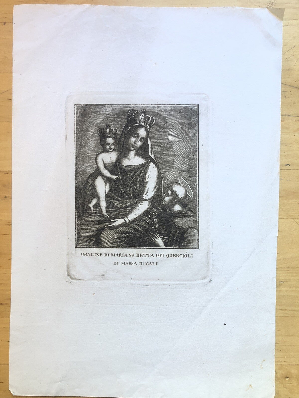 Stampa antica Maria ss. detta dei Quercioli di Massa Ducale (1600 - 1700?)