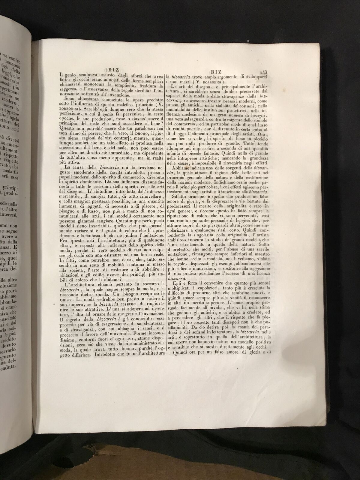 Dizionario storico di Architettura, A. Mainardi, F.lli Negretti ed. 1842 VOL 1