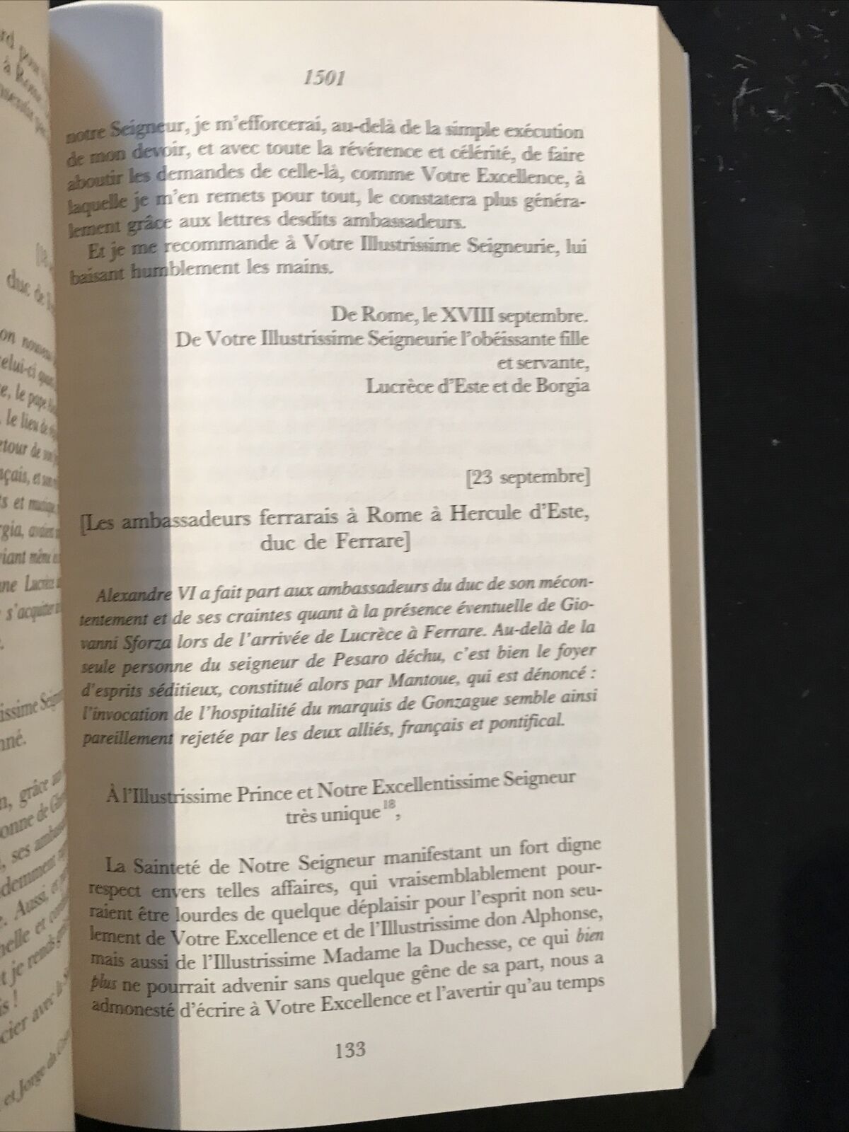 Lucrèce Borgia - Lettres d'une vie - Payot 2014 #