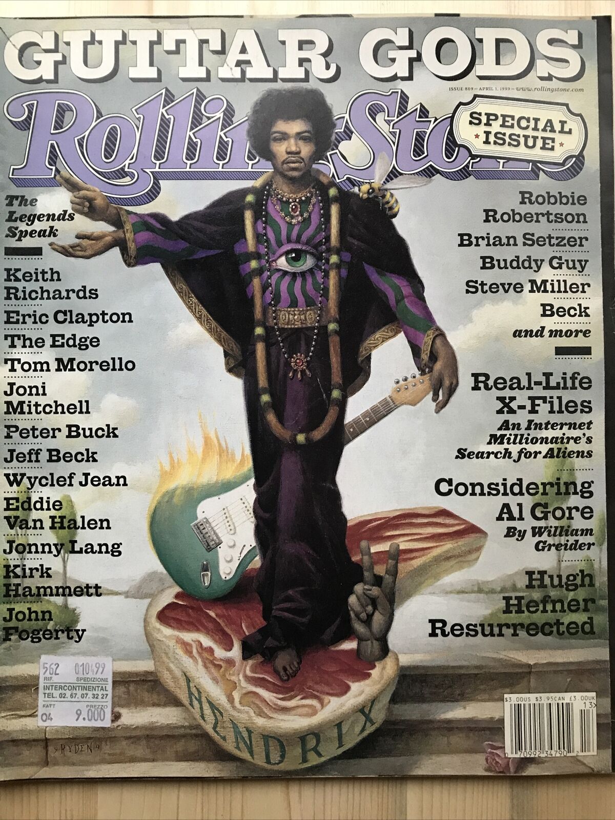 ROLLING STONE MAGAZINE - Issue 809 - April 1 1999 - Guitar Gods #