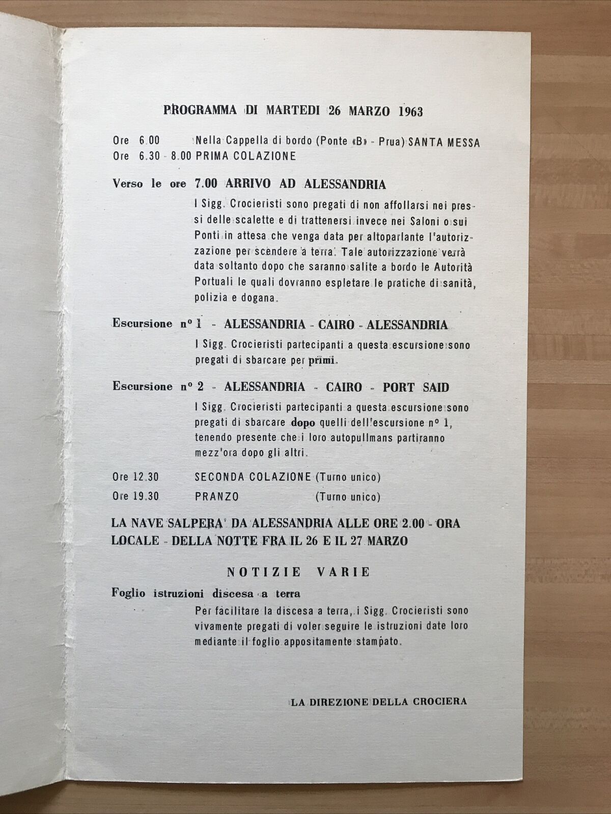 LLOYD TRIESTINO - opuscolo pubbl., pubblicità vintage NAVE DA CROCIERA 1963