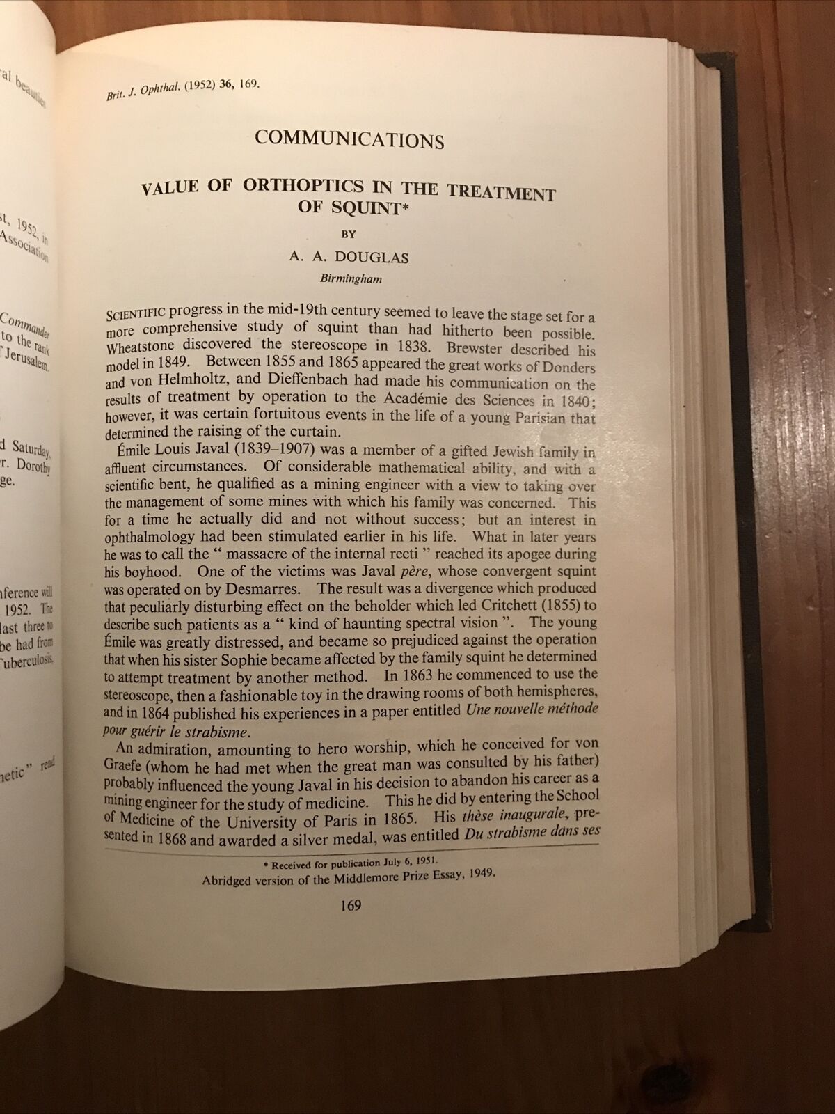 BRITISH JOURNAL OF OPHTHALMOLOGY oftalmologia, vol. XXXVI 1952 - S. Duke-Elder