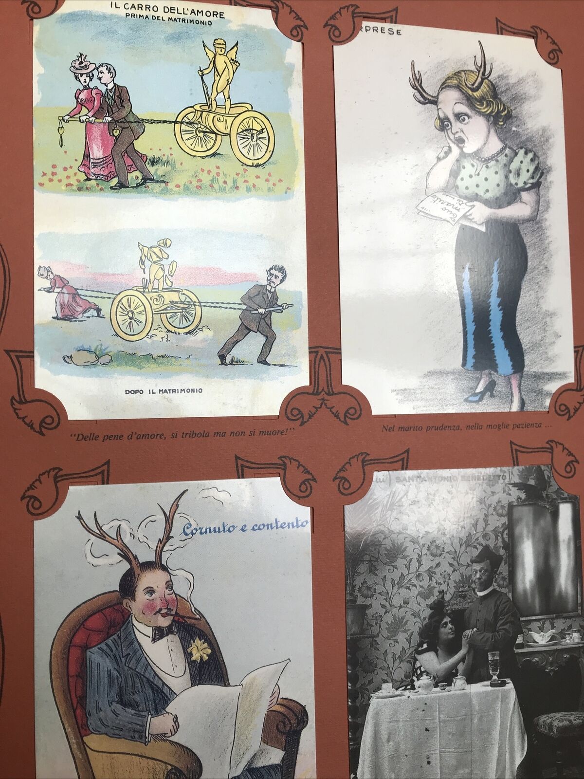 COSÍ VISSERO... FELICI E CONTENTI, raccolta di rare cartoline d'epoca, L. Artusi