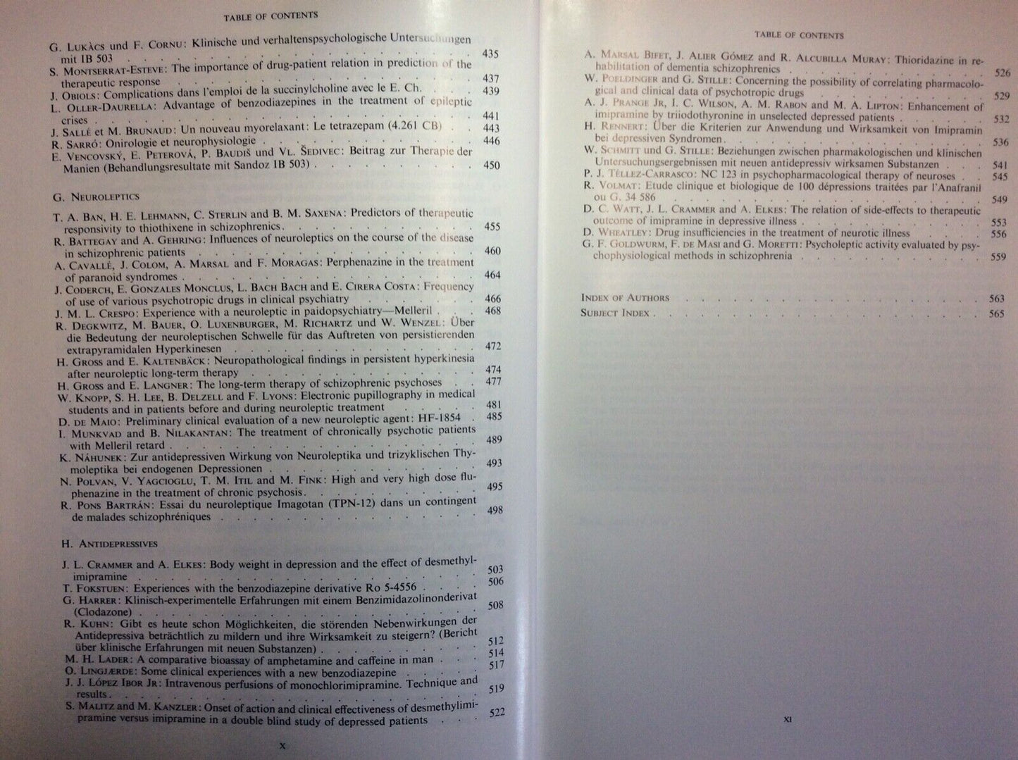THE PRESENT STATUS OF PSYCHOTROPIC DRUGS - EXCERPTA MEDICA FOUNDATION 1969
