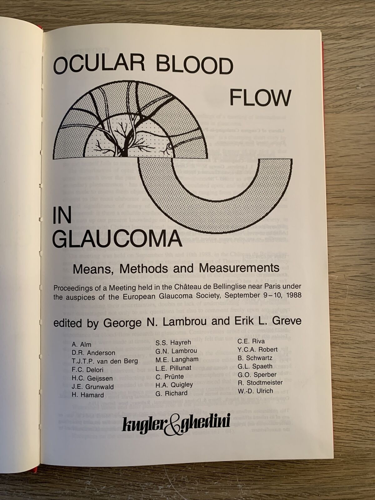 OCULAR BLOOD FLOW IN GLAUCOMA means methods and measurements. Lambrou L. Greve