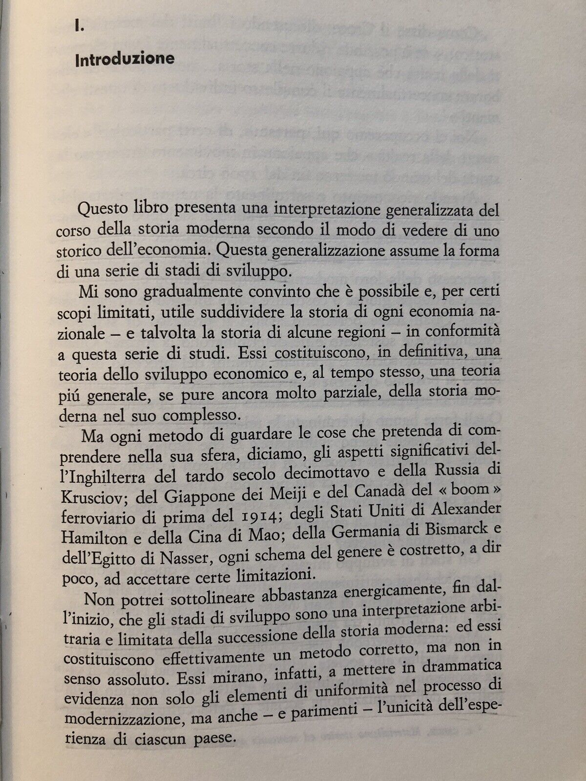 Gli stadi dello sviluppo economico, Walt W. Rostow - Einaudi 1962