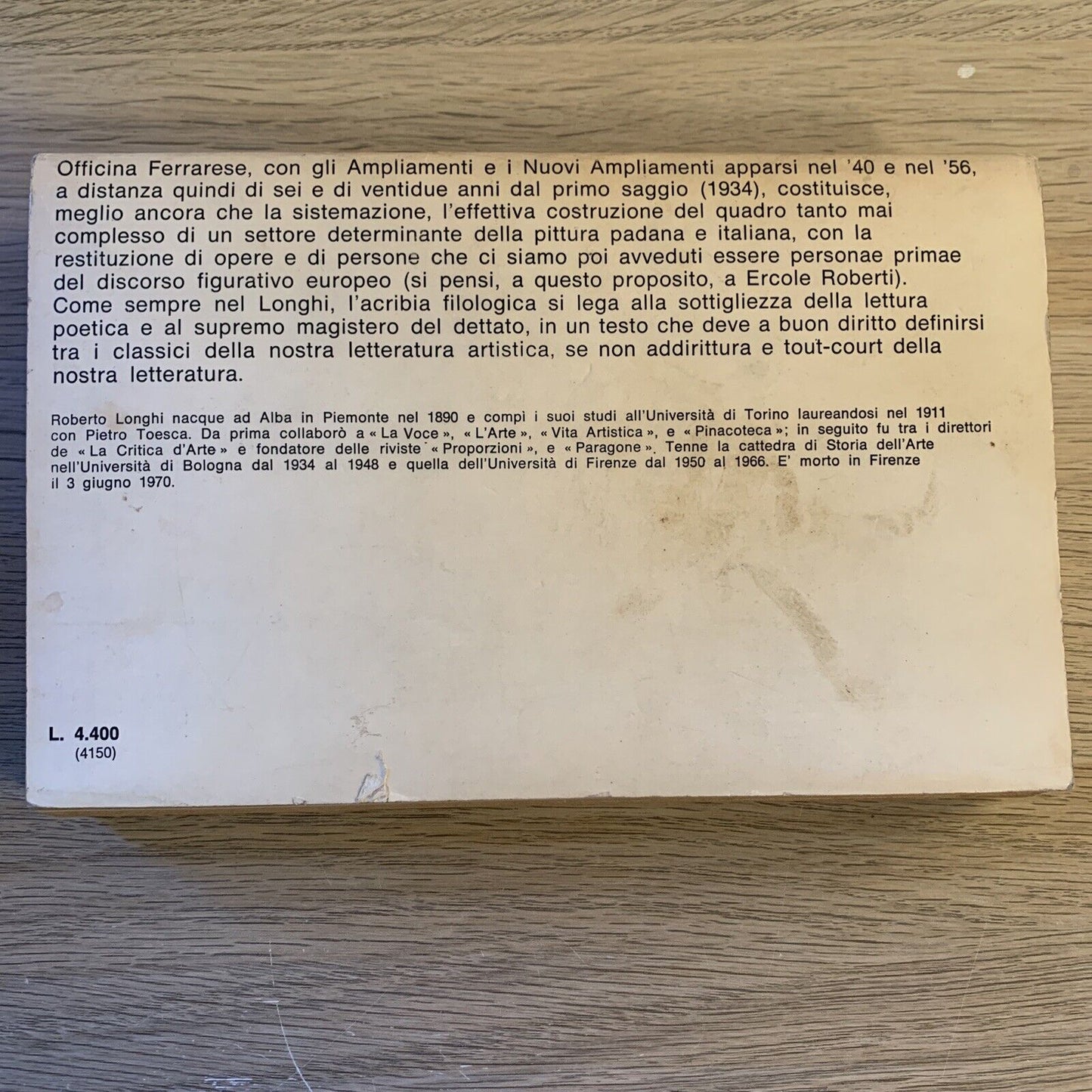 Roberto Longhi - Officina Ferrarese. Biblioteca Sansoni 1975