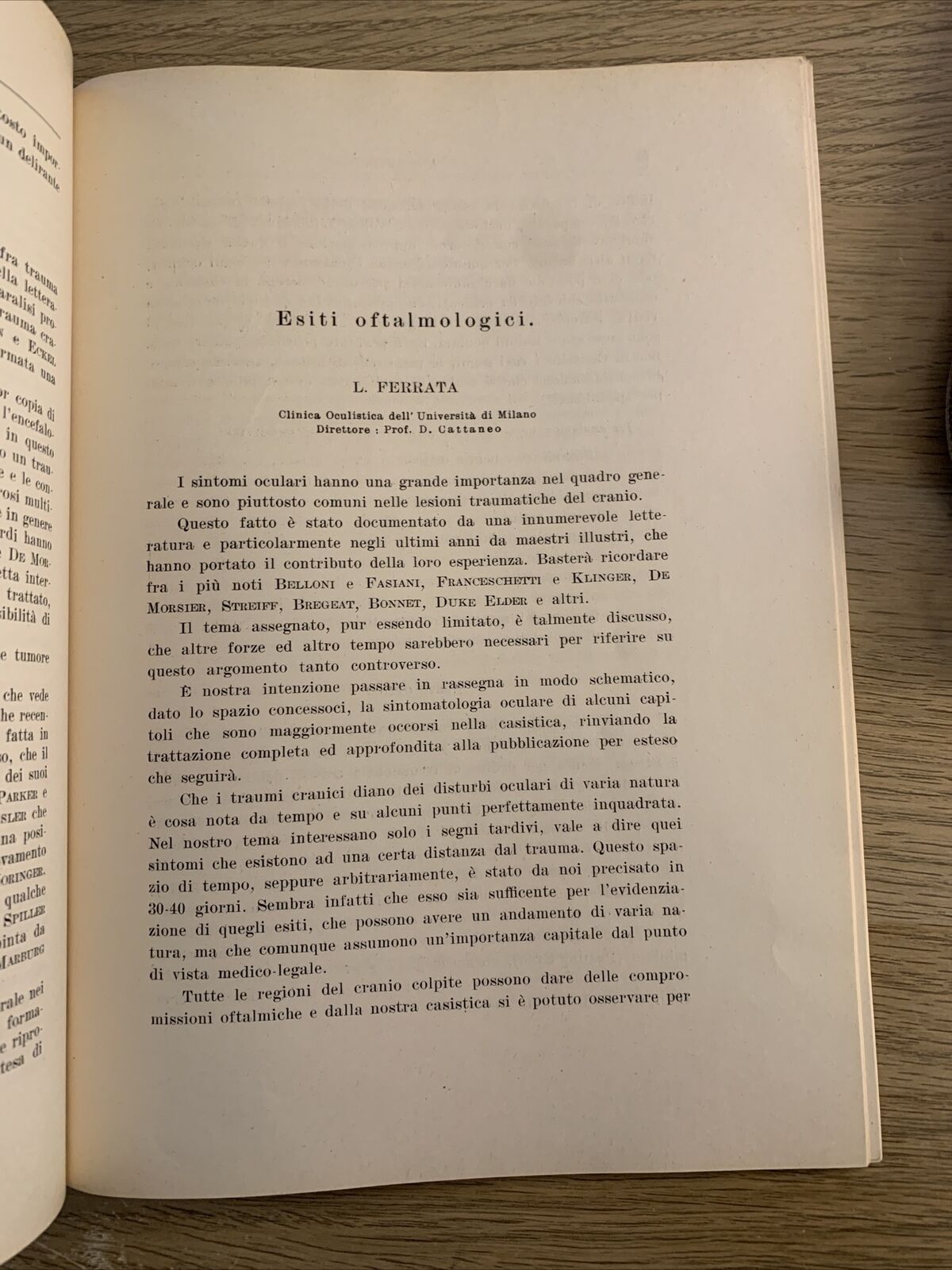 ESITI OTO NEURO OFTALMOLOGICI DEI TRAUMI CRANICI CHIUSI. BEFFA, GIORDANO, FERRAT