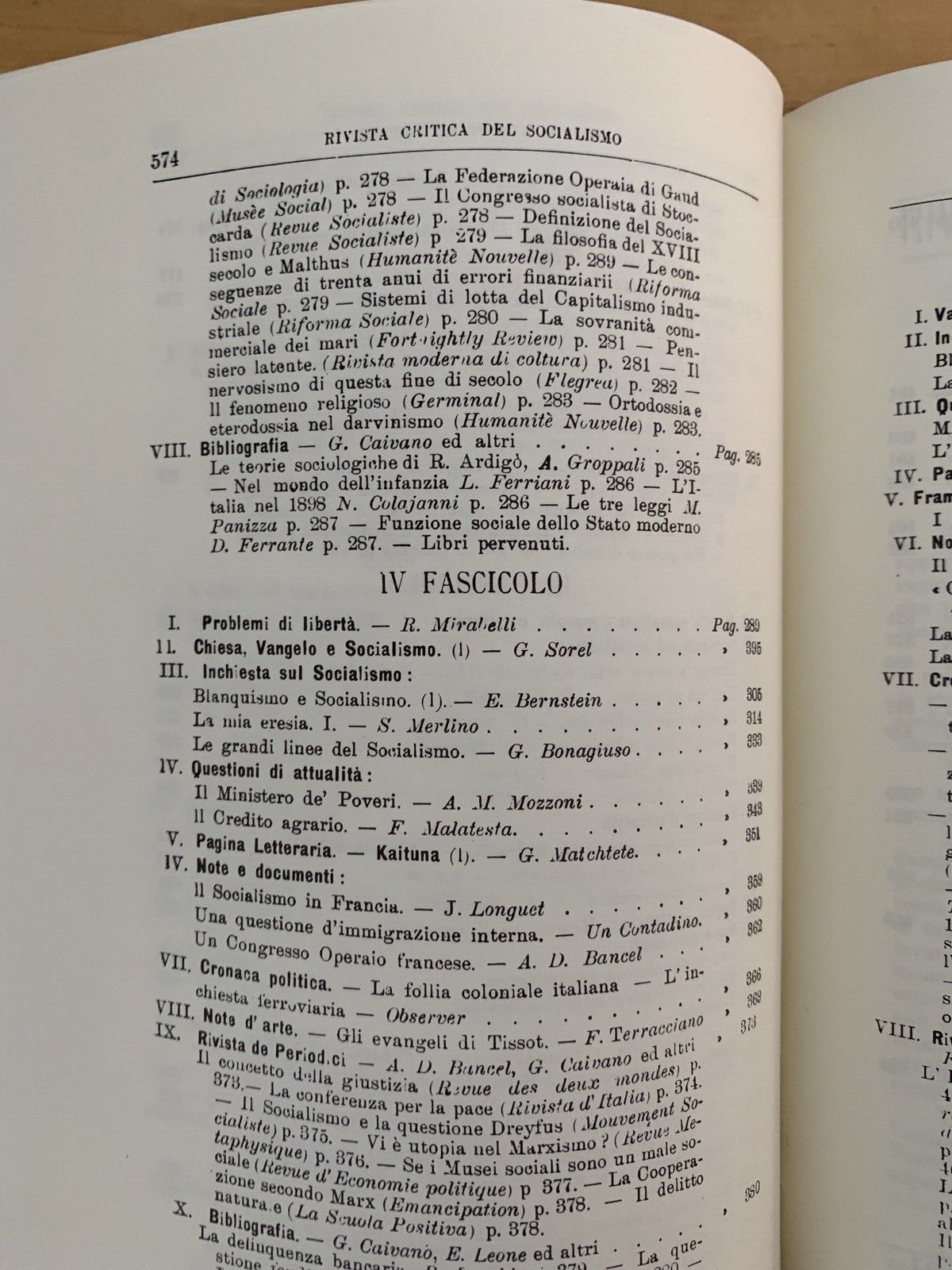 Rivista critica del socialismo, Saverio Merlino 2 volumi XII fascicoli. ristampa
