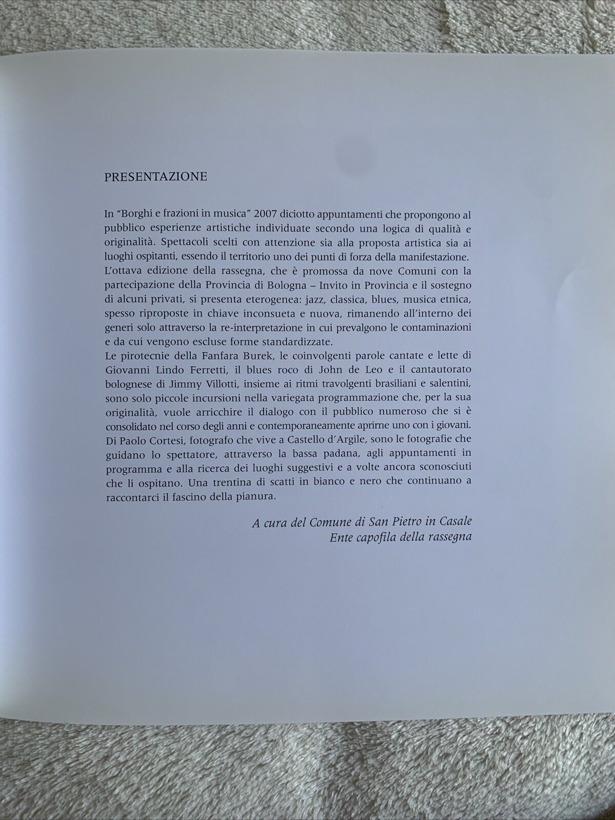 Note e silenzi in Pianura Argelato Bentivoglio Castello D'Argile Castel Maggiore
