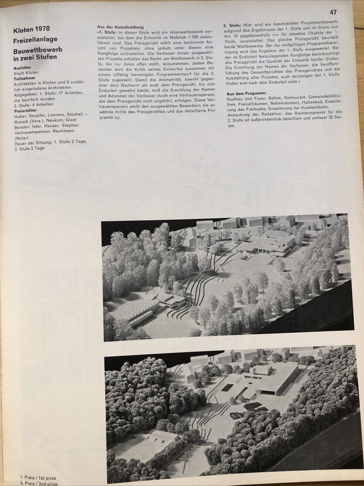 ARCHITEKTUR WETTBEWERBE 68 architecture sports game recreational facilities 1971