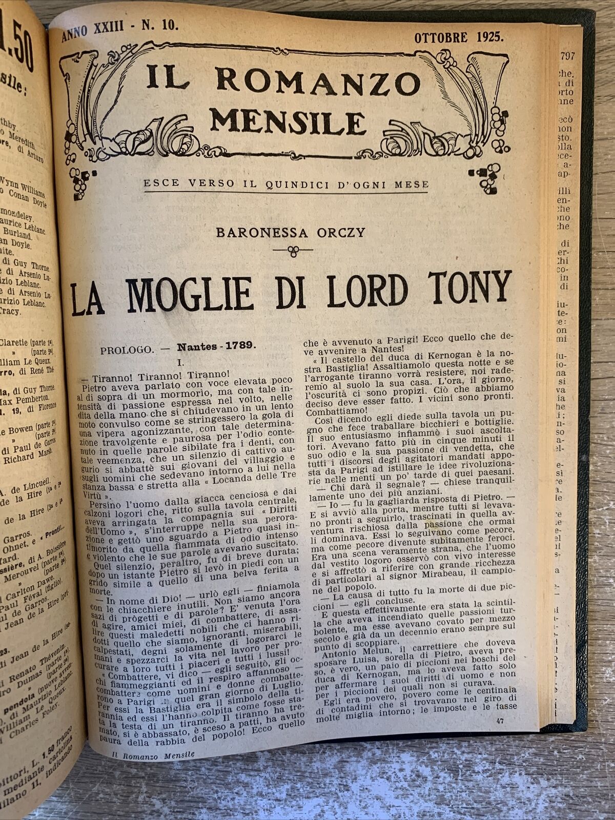 LA PRIMULA ROSSA - 8 NUMERI RILEGATI A LIBRO RISTAMPE DEL 1929/30