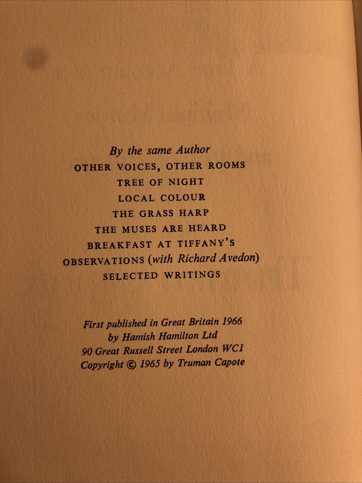 In Cold Blood - Truman Capote, Hamish Hamilton 1st UK edition 1966