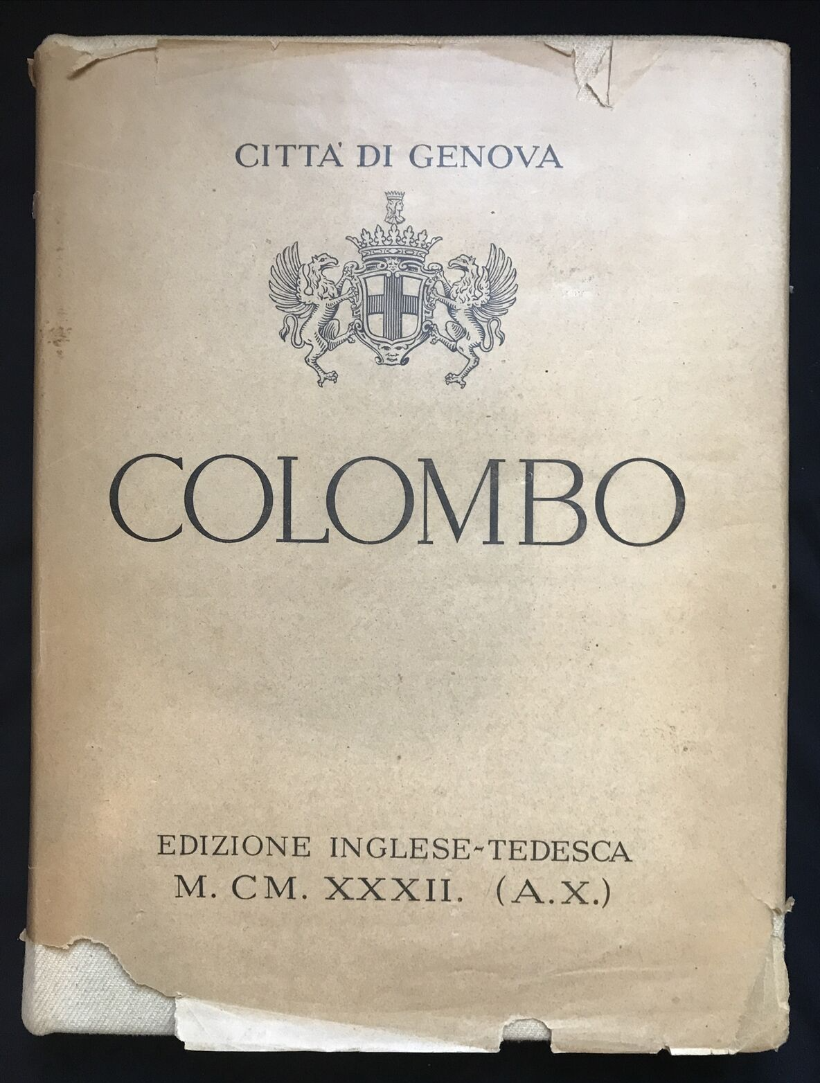 COLOMBO Cristoforo - città di Genova - Edizione Inglese Tedesca 1932