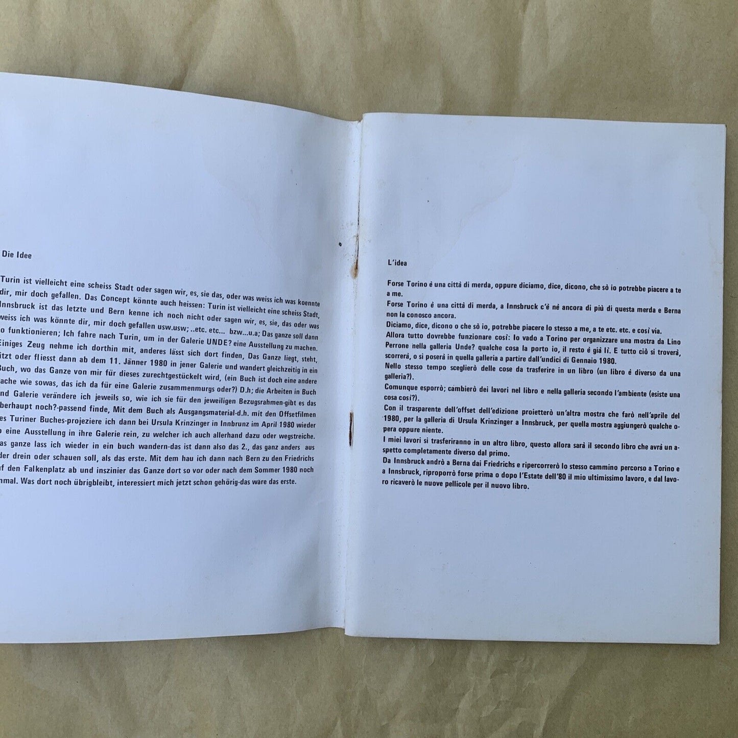 PAUL RENNER - Turin ist vielleicht scheiss stadt, Panda's edition 1979 #