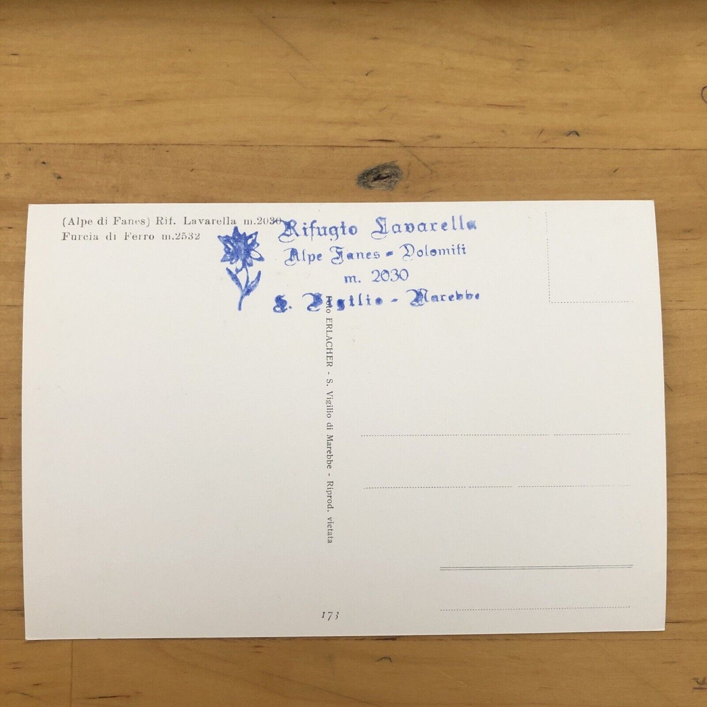 Cartolina ALPE DI FANES, LAVARELLA, FURCIA DI FERRO, DOLOMITI non viaggiata