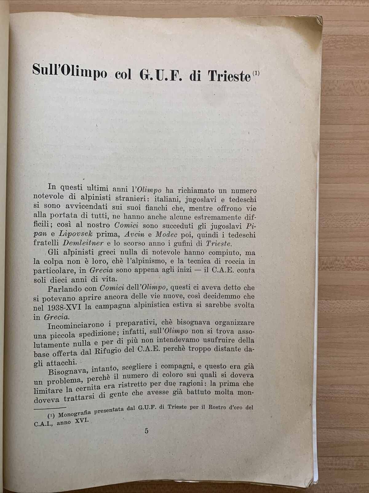 BOLLETTINO DEL CENTRO ALPINISTICO ITALIANO - Ulpiano 1939 - VOL XLIV , N.7