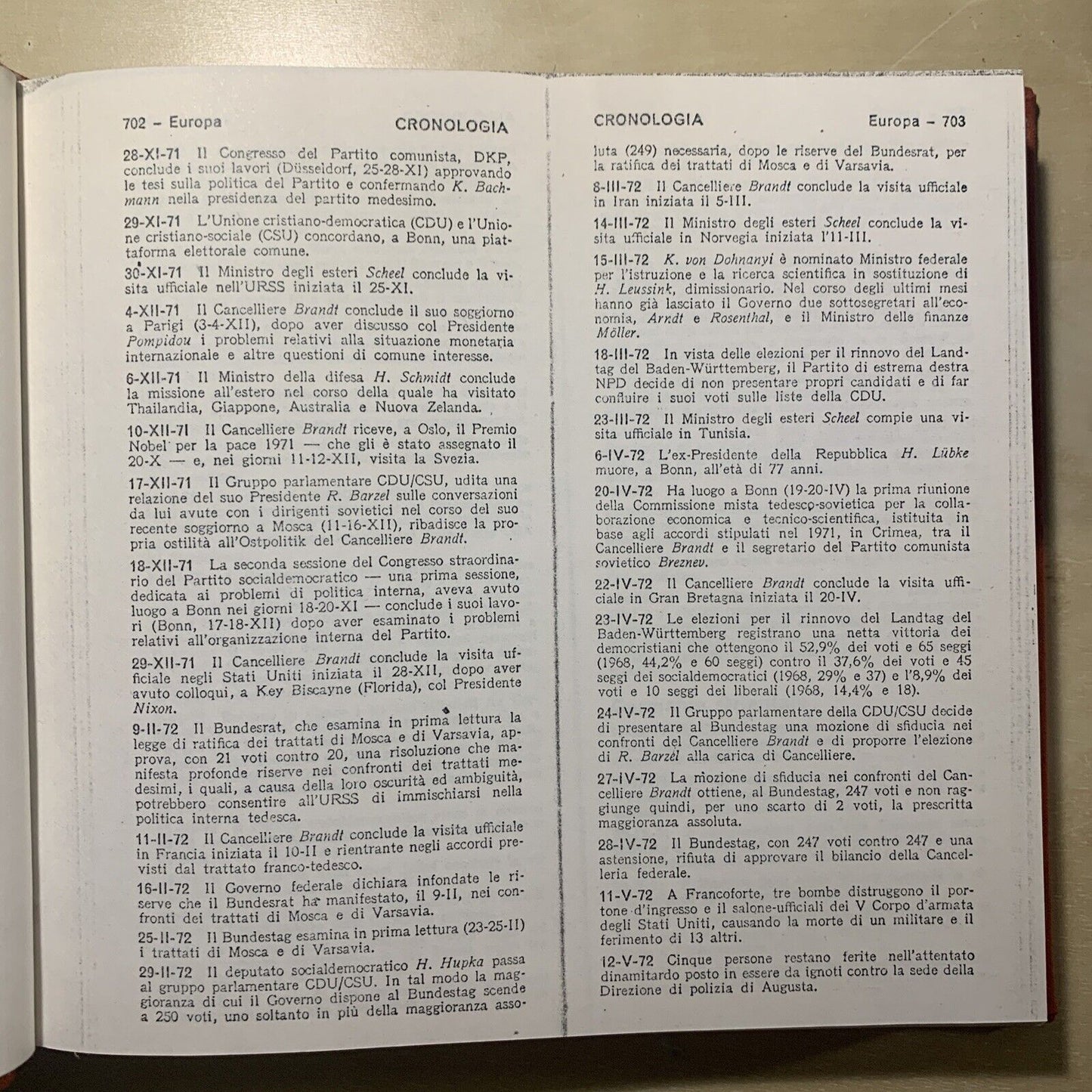 CRONOLOGIA DEGLI AVVENIMENTI POLITICI ANNI '70 (DAL 1970 AL 1980) - 3 VOLUMI #