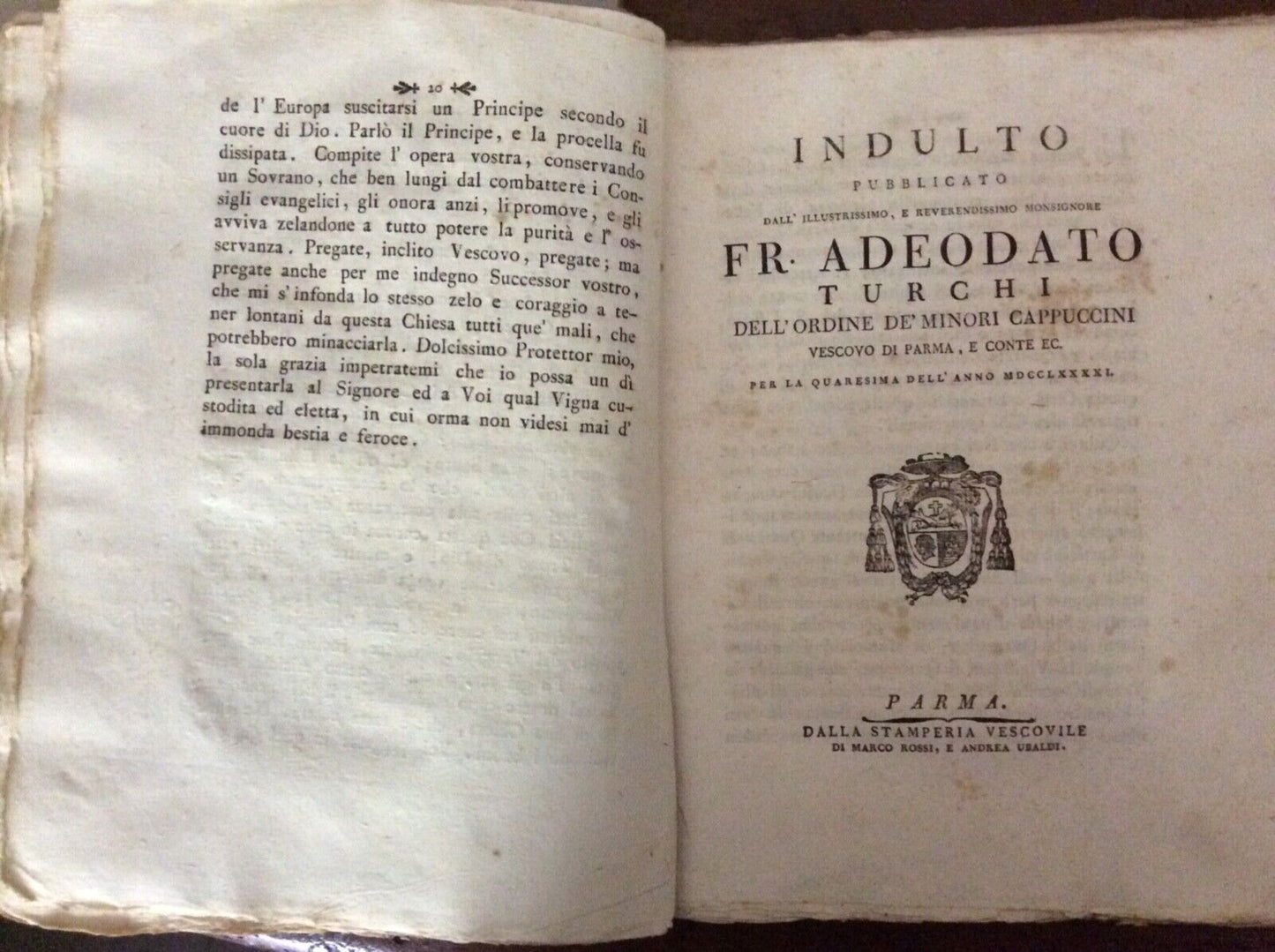 ADEODATO TURCHI - OMELIE E LETTERE PASTORALI Parma stamperia vescovile 1788-1794