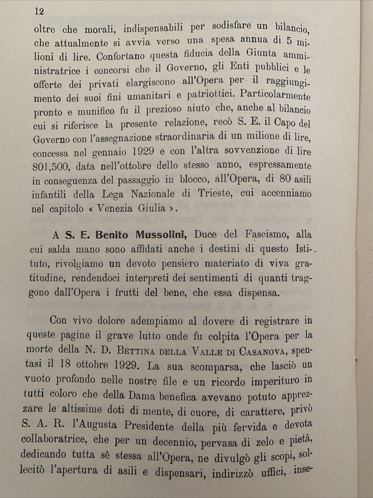 OPERA NAZIONALE DI ASSISTENZA ALL'ITALIA REDENTA - Relazione e rendiconto 1929 #
