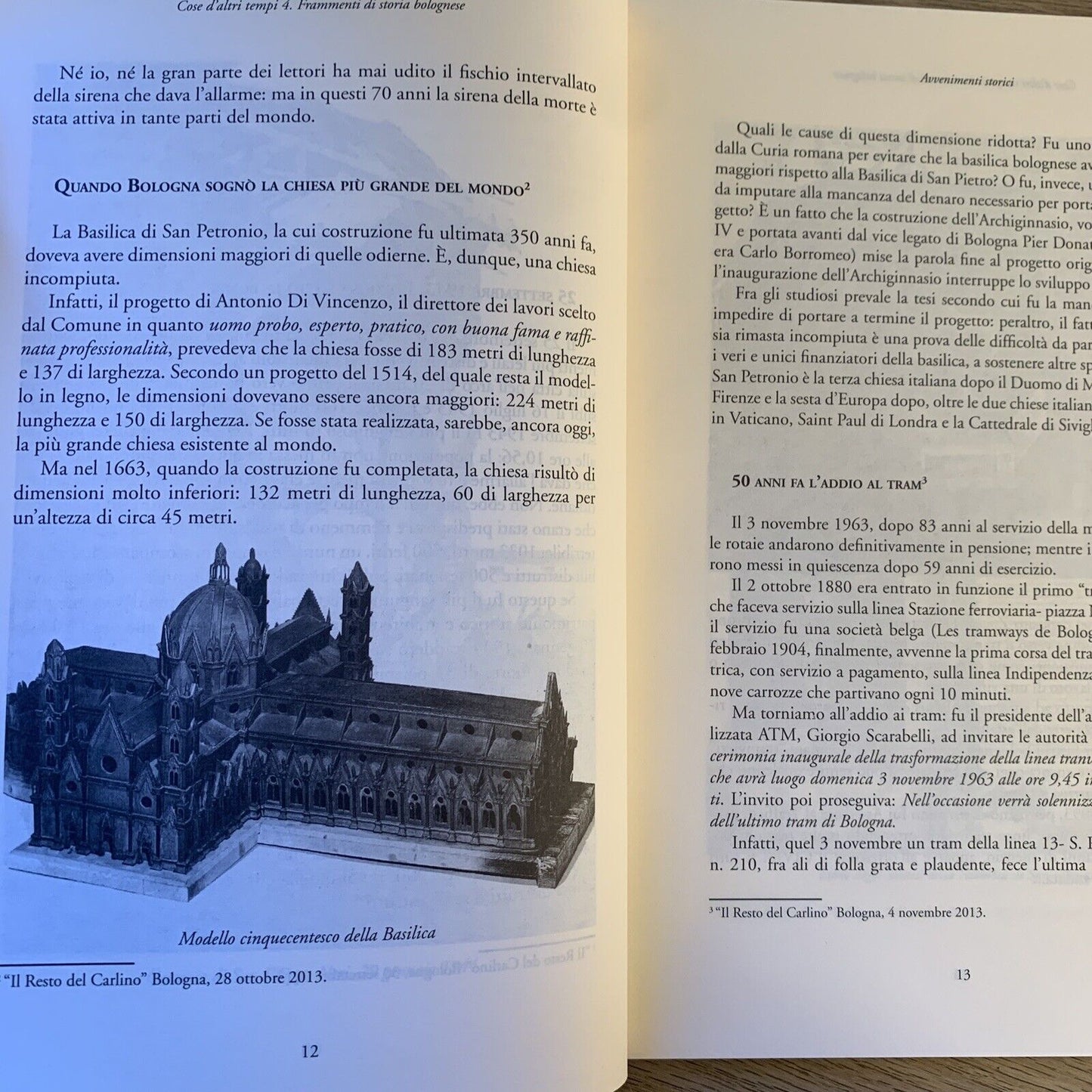 Cose d'altri tempi - Marco Poli. Frammenti di storia bolognese. Minerva 2015