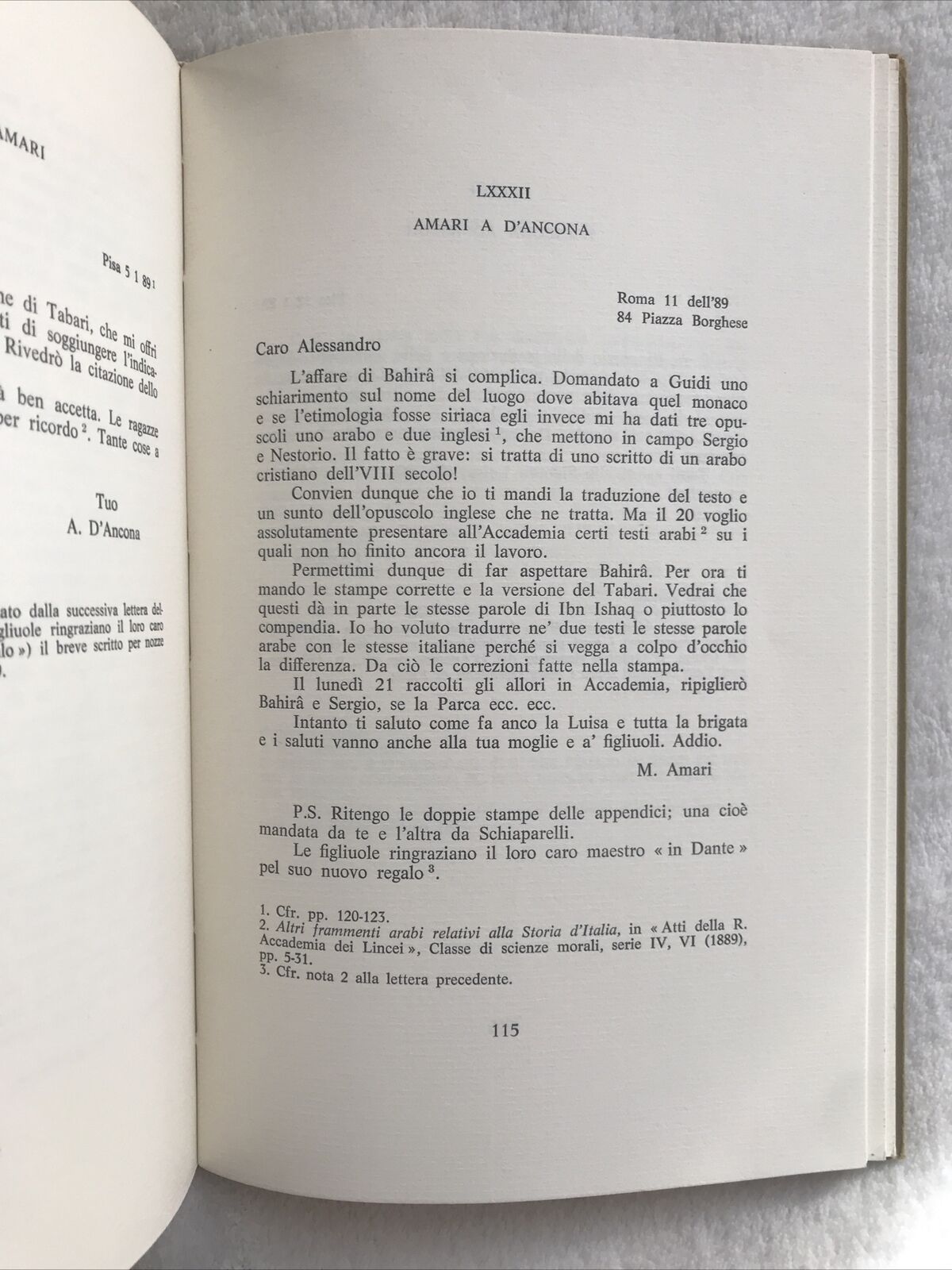 D'Ancona - Amari. Carteggio D'Ancona. Piero Cudini. AUTOGRAFATO DALL'AUTORE