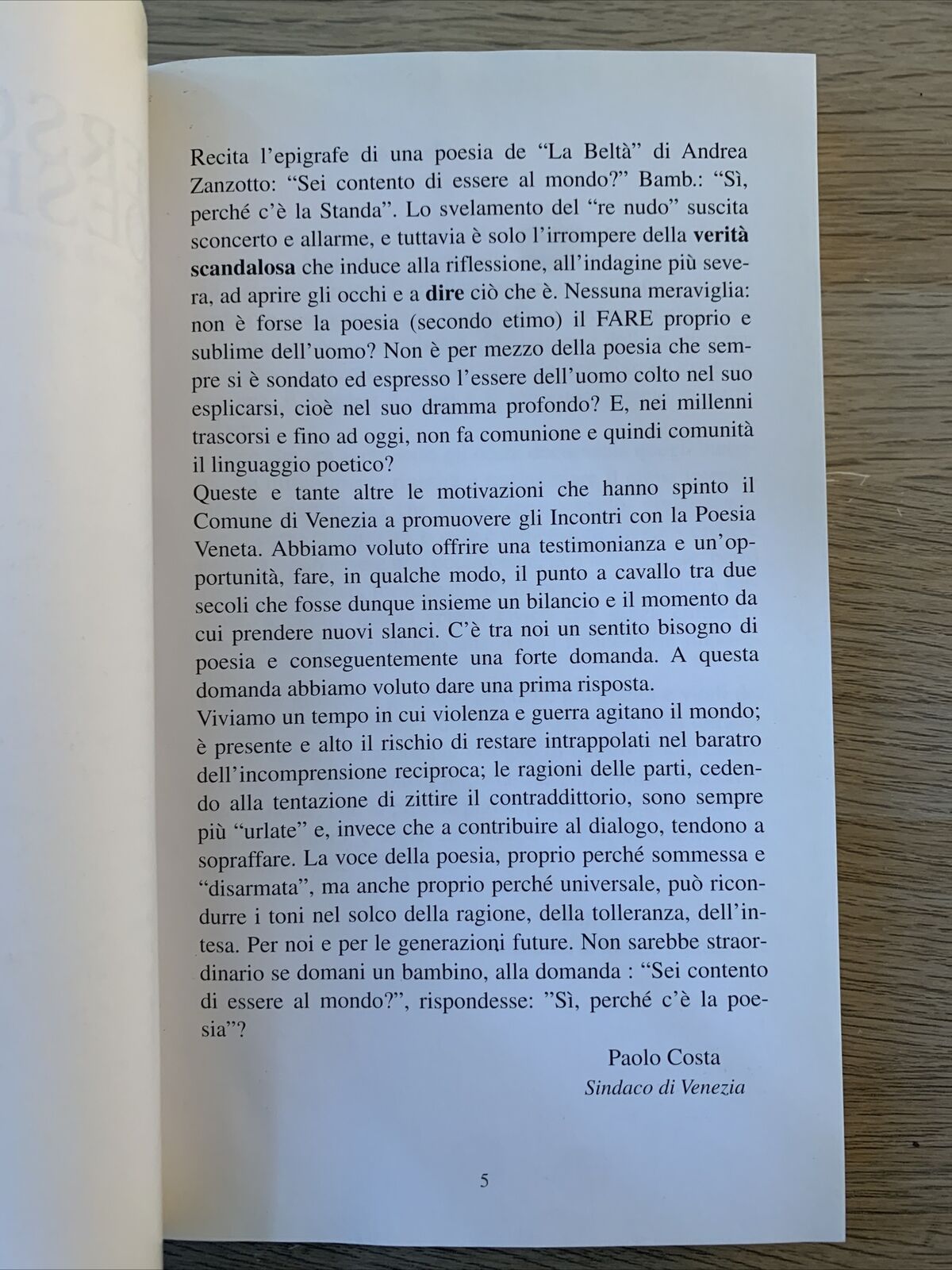 VERSO POESIA - Incontri con la grande poesia Veneta. Città di Venezia 2001 #