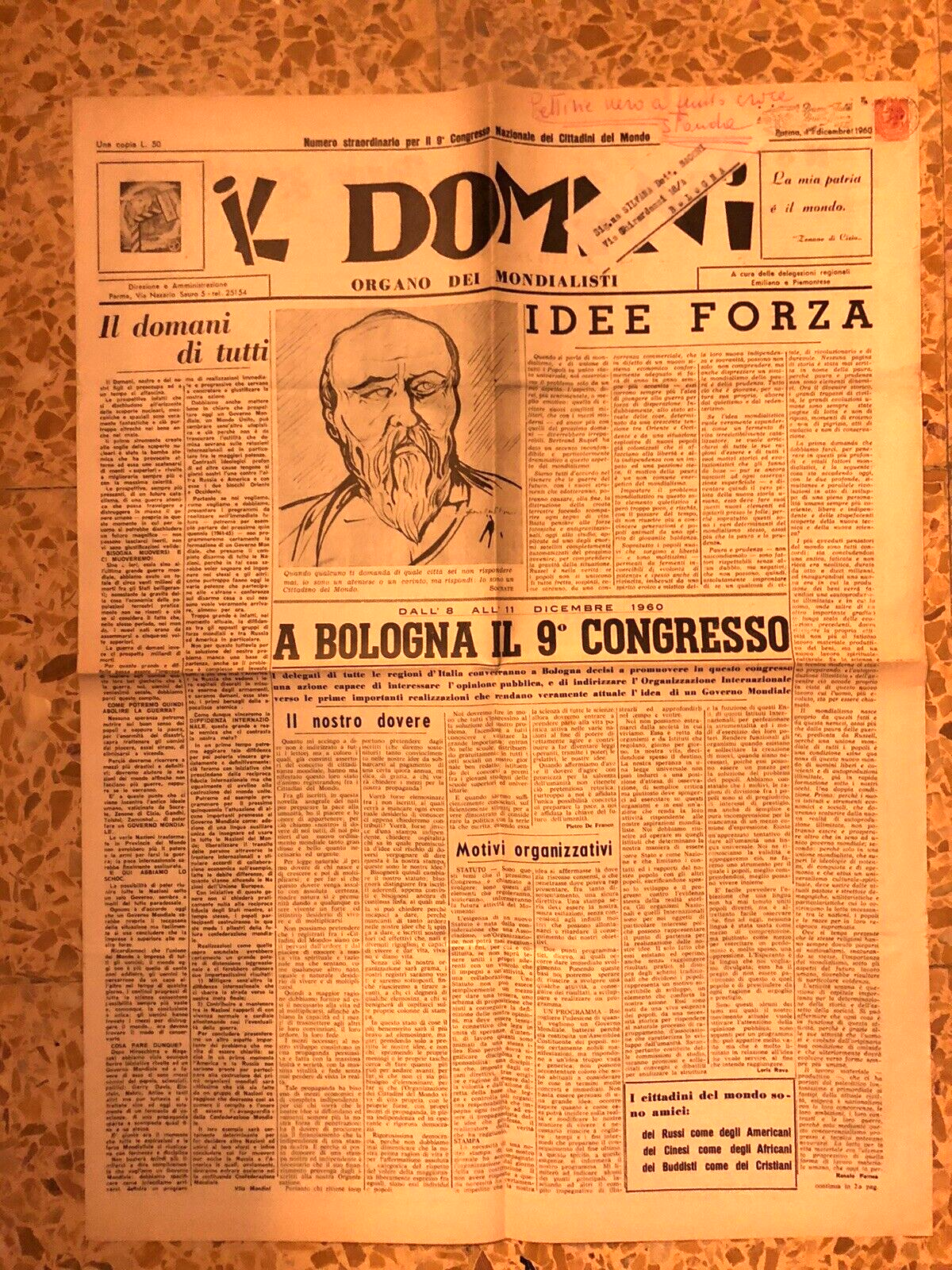 IL DOMANI GIORNALE 1 DICEMBRE 1960