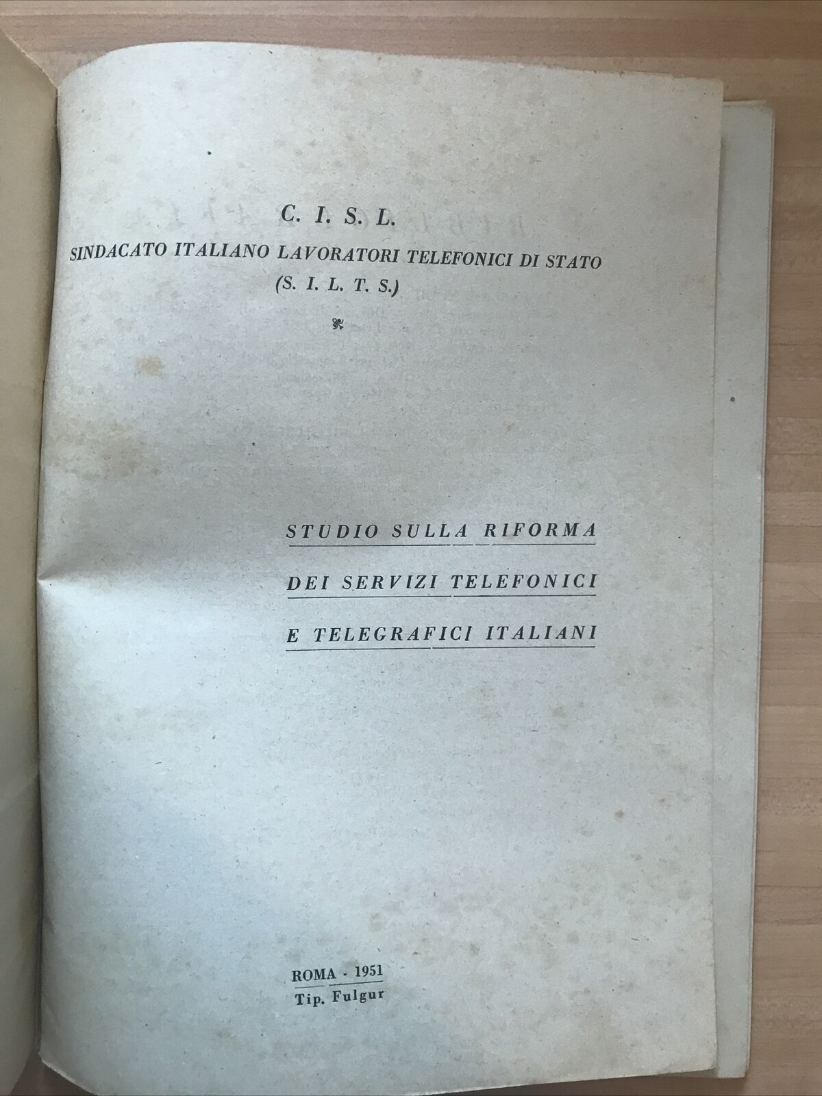 C.I.S.L verso un nuovo ordinamento telefonico, servizi telefonici telegrafici it