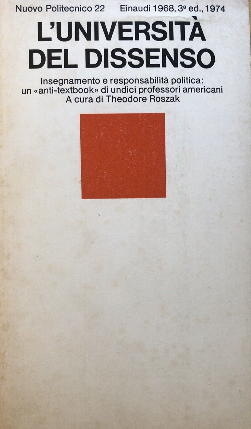 L'Università del dissenso 1974 - Einaudi