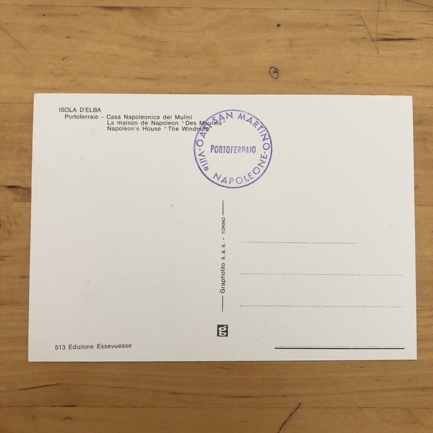 Cartolina ISOLA D'ELBA - PORTOFERRAIO CASA NAPOLEONICA DEI MULINI non viaggiata